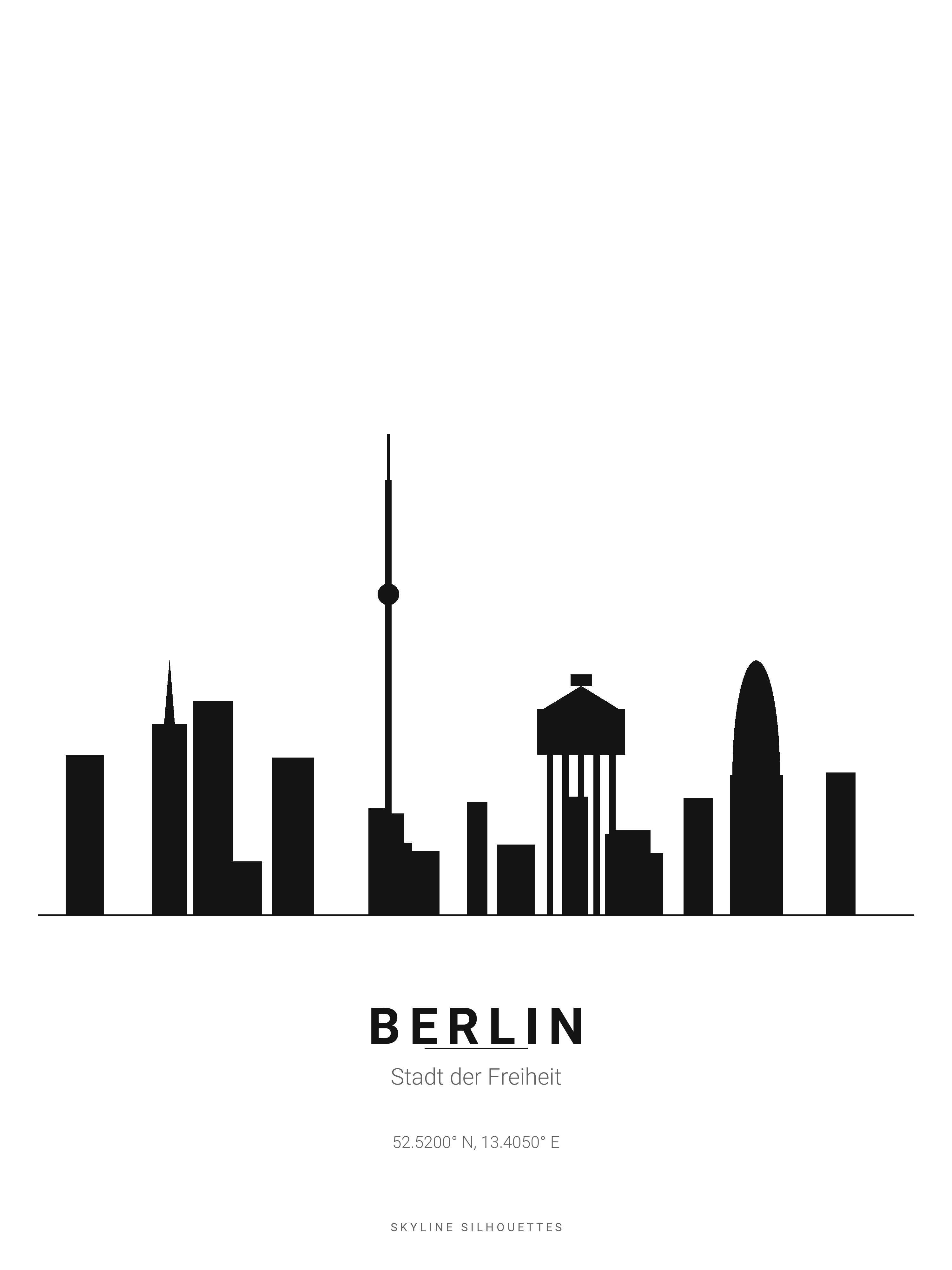 Berlin Skyline Silhouette — Black & White