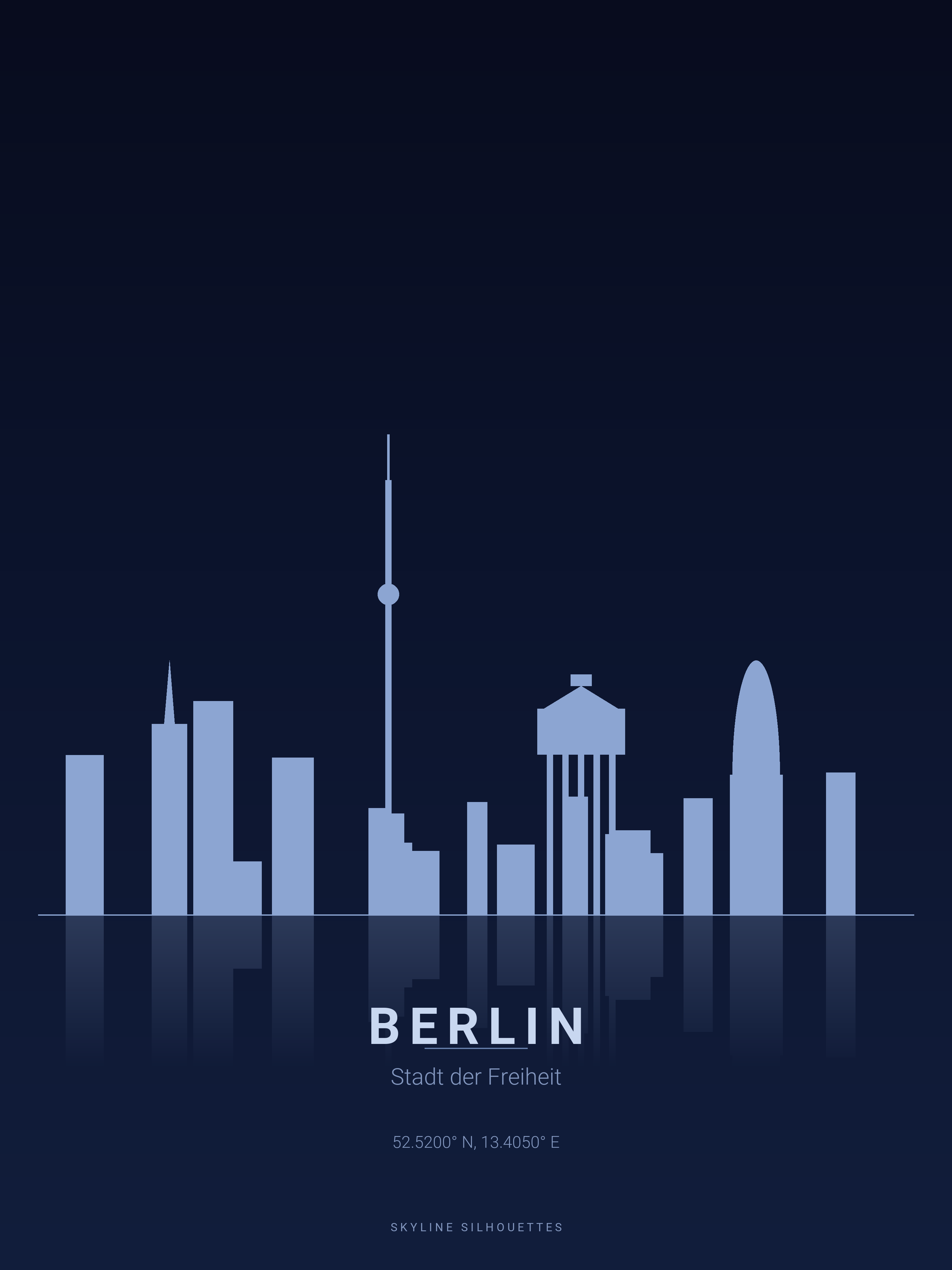 Berlin Skyline Silhouette — Deep Navy