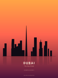 Dubai Skyline Silhouette — Sunset