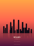 Miami Skyline Silhouette — Sunset