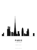 Paris Skyline Silhouette — Black & White