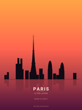 Paris Skyline Silhouette — Sunset