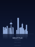 Seattle Skyline Silhouette — Deep Navy