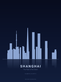 Shanghai Skyline Silhouette — Deep Navy