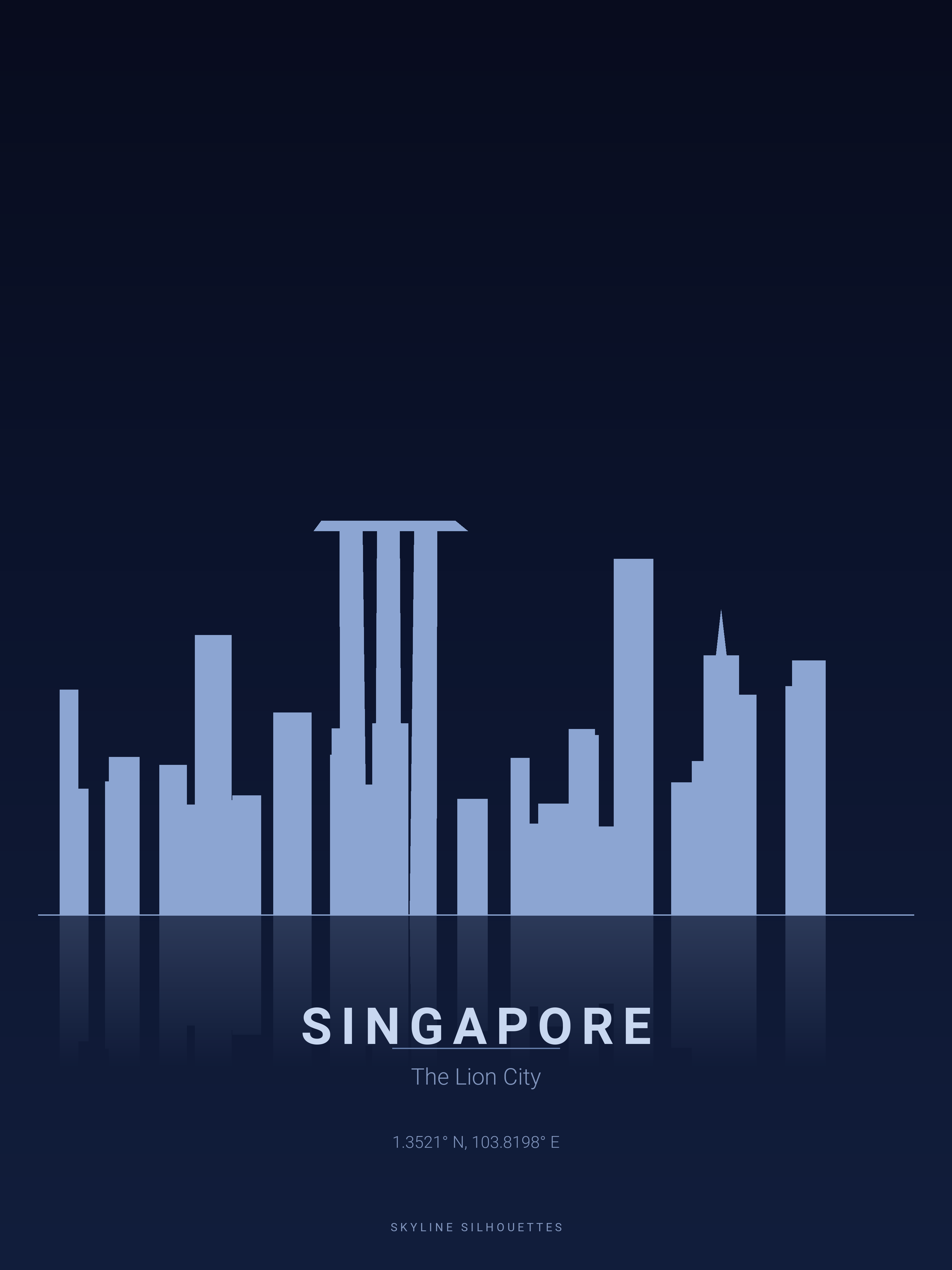 Singapore Skyline Silhouette — Deep Navy