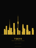 Tokyo Skyline Silhouette — Gold on Black