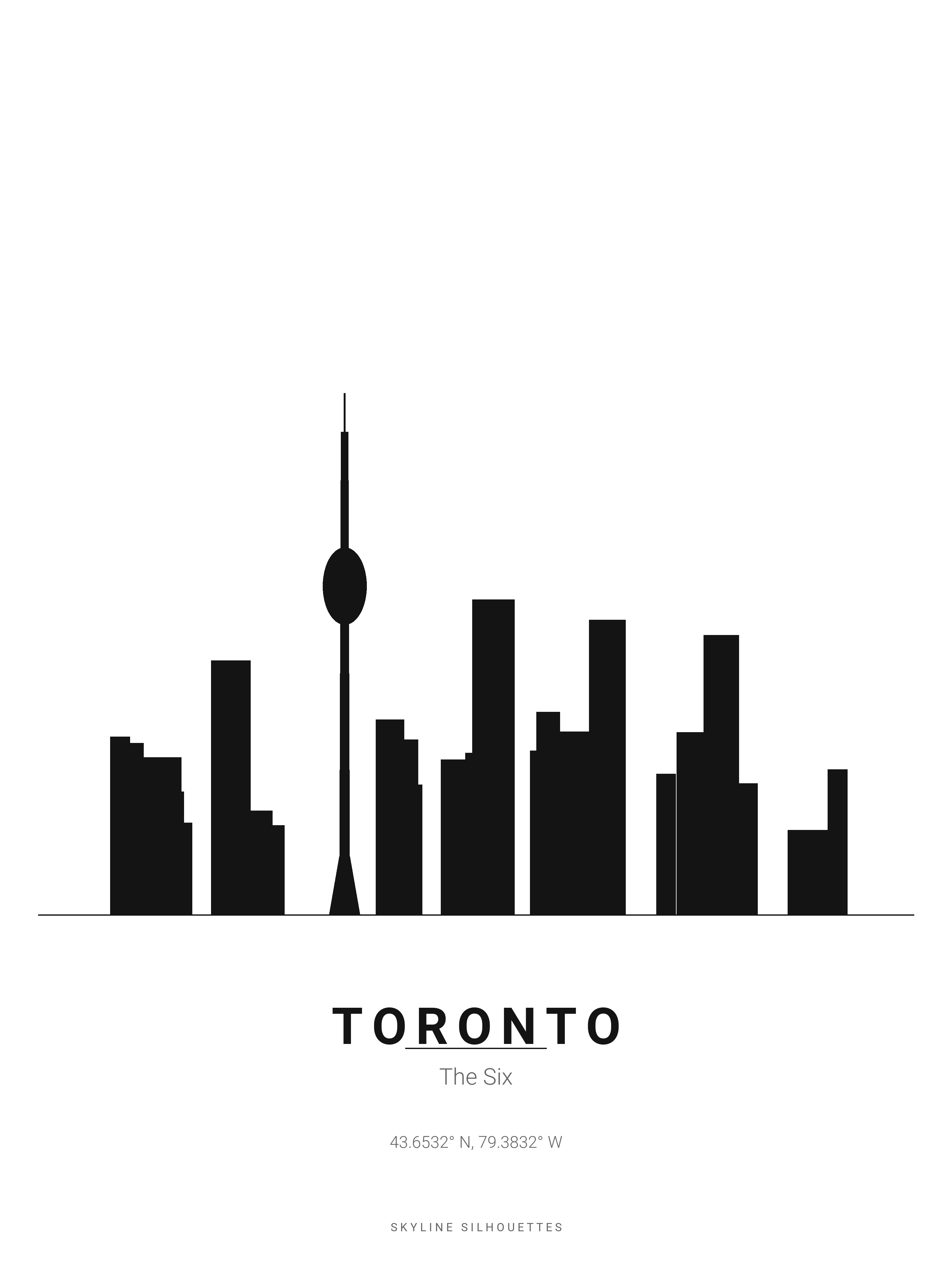 Toronto Skyline Silhouette — Black & White